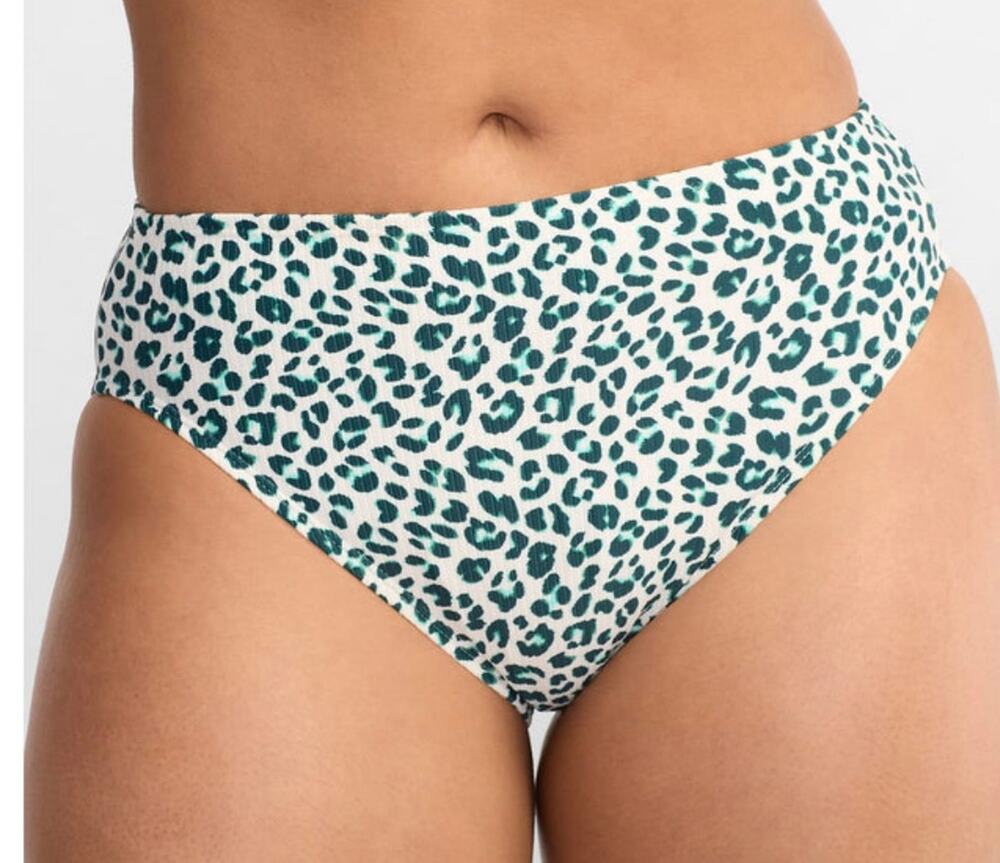 Coco Reef Summer Cheetah High Esteem High Leg and Waist Bikini Bottom S NWT
